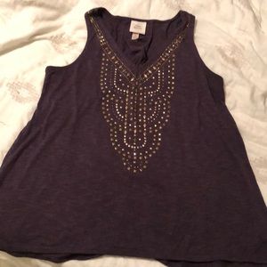 Knox Rose Purple Embellished Tank